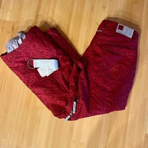 RIDE SNOWBOARDS WOMANS PANT CELL SERIES 5 RED BARBEDWIRE SIZE MEDIUM